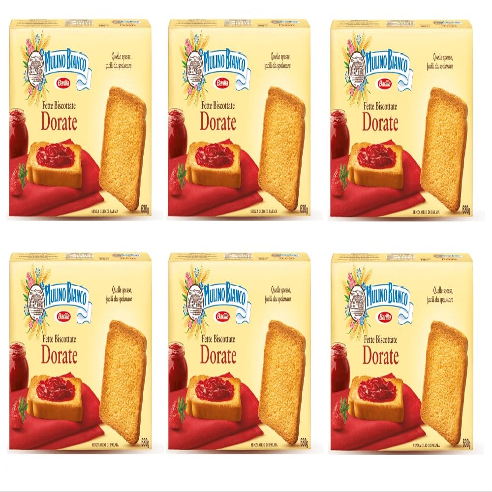 6X Mulino Bianco Fette Biscottate Italian Rusks Dreid Bread 630g