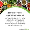 NaturesPlus Source of Life Garden Vitamin D3 2500IU Capsules - Organic and Vegan Vitamin D3 Supplement for Bone and Immune Support - Gluten Free - 60 Servings view 3