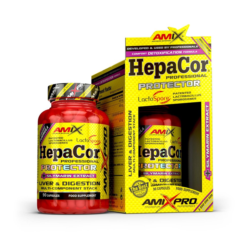 AMIX - Dietary Supplement - HepaCor Protector in 90 Capsules - Helps Maintain Liver Health - Supports Your Intestinal Flora - Contains Probiotics