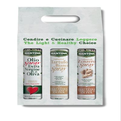 SPRAYLEGGERO Gift Box 3 x 200 ml Spray: Extra Virgin Olive Oil, Ginger, White Truffle Condiment