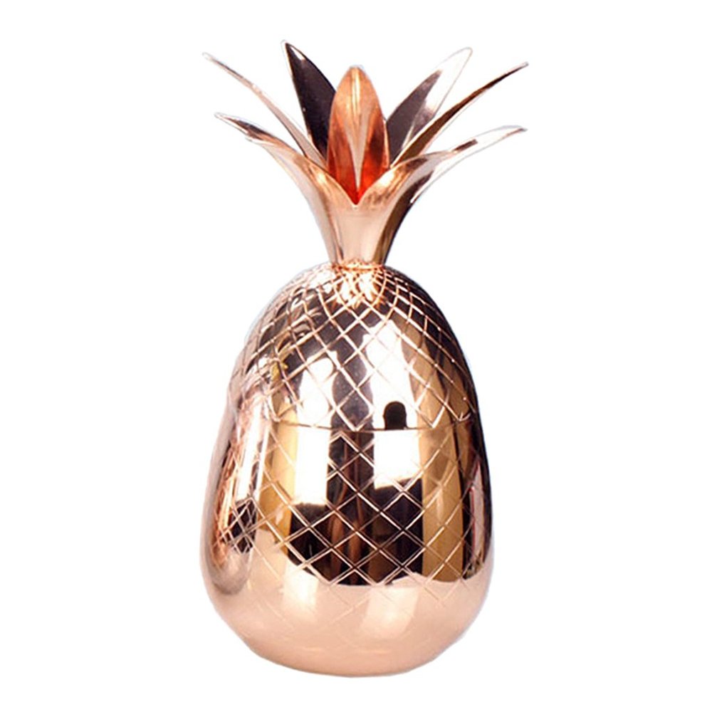 MagiDeal 500ml Pineapple Tumbler Stainless Steel Mug, Rose Gold