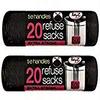 Tidyz 40 Tie Handles Kitchen Liners Extra Strong Swing bin Bags Made in The UK (50L), Black, 10 x 10 x 10 cm view 1
