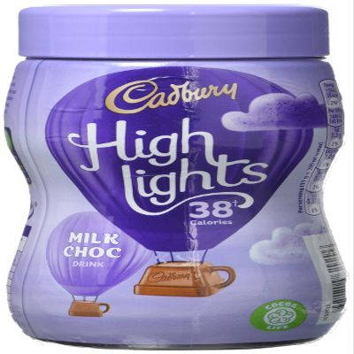Cadbury Highlights Milk Chocolate Flavour Drink Powder, 154 g, Pack of 6
