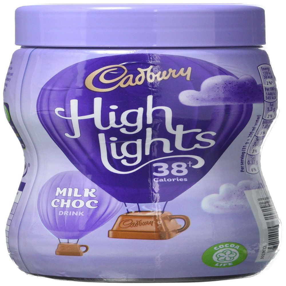 Cadbury Highlights Milk Chocolate Flavour Drink Powder, 154 g, Pack of 6