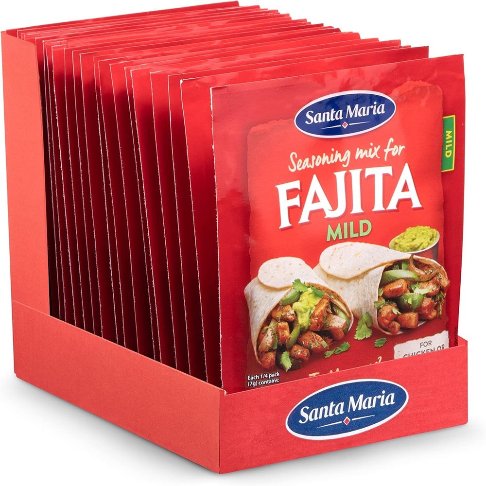 Santa Maria Fajita Seasoning Mix - Mild, 28g (Pack of 20) | Multipack of Mexican Fajitas Spice | Great for Quick Family Sharing Meals With Chicken, Beef, or Vegetables