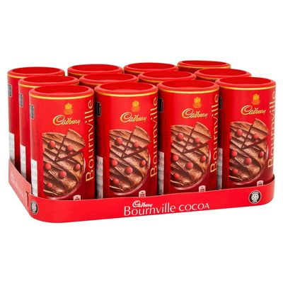 Cadbury Bournville Cocoa, 250G (Box Of 12) OFFICIAL, Hot Chocolate, Cocoa Powder, Ideal for Baking