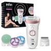Braun Silk Epil 9 Epilator for Women, Facial Cap, Skin Contact Shaver, Trimmer and 3 Body Brushes for Sensitive Areas Exfoliation view 1