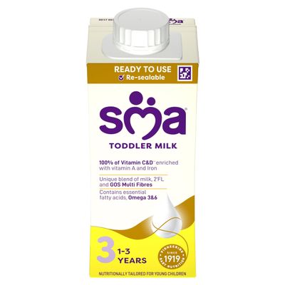 SMA PRO Growing-Up Baby Milk - 1-3 Years | Ready to Use Liquid Formula Milk 200 ml (Pack of 12)