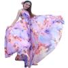 MedeShe Women's Chiffon Floral Holiday Beach Bridesmaid Maxi Dress Sundress - Purple - Large Petite view 1