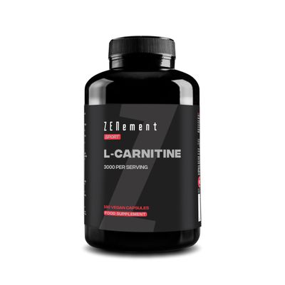 L-Carnitine 3000 mg  180 High-Dosage Capsules  for an Active Lifestyle  Vegan Capsules, Free from Gluten, Lactose & Soy  Sports Supplement  Zenement