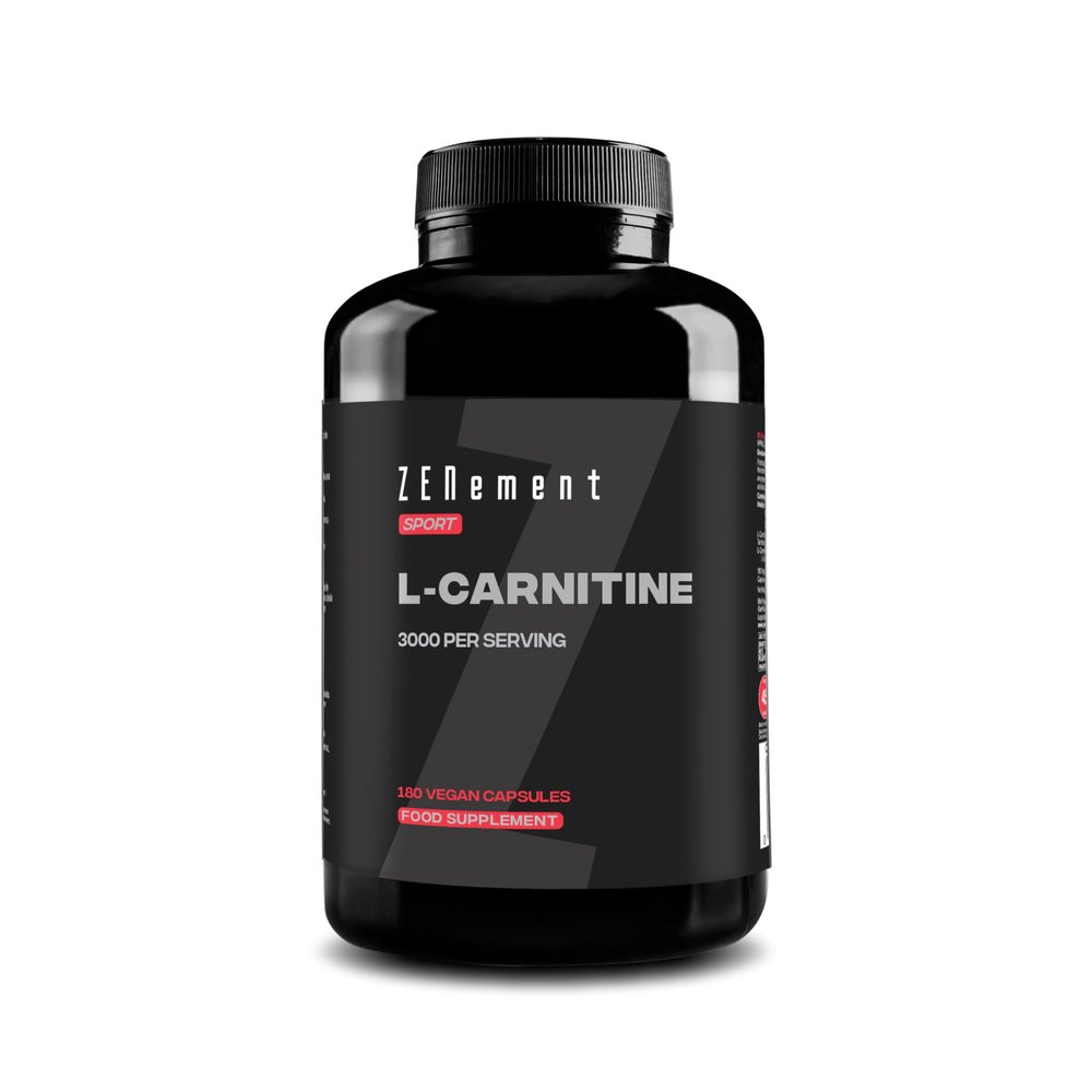 L-Carnitine 3000 mg  180 High-Dosage Capsules  for an Active Lifestyle  Vegan Capsules, Free from Gluten, Lactose & Soy  Sports Supplement  Zenement