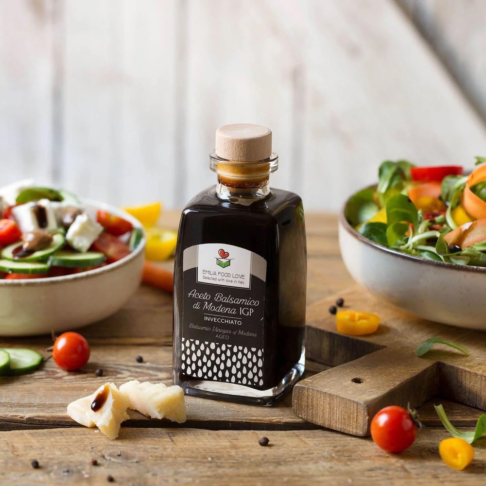 Balsamic Vinegar of Modena AGED PGI - Made in Italy - EMILIA FOOD LOVE - Selected with Love in Italy - Aceto Balsamico di Modena IGP Invecchiato