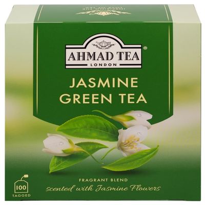 Ahmad Tea 100 Teabags, Jasmine Green, Green Tea, 1 x 100 Teabags