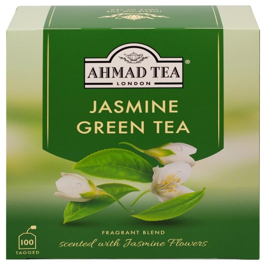 Ahmad Tea 100 Teabags, Jasmine Green, Green Tea, 1 x 100 Teabags