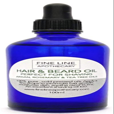 Fine Line Apothecary - Shaving and Beard oil - 100% Natural, Argan, Rosemary, Tea Tree. Comfortable Shave. Conditions and Promotes Beard and Hair Growth.100ml