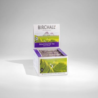 Birchall Decaffeinated Breakfast Tea Bags, Caffeine Free Tea Bursting with Full Flavour, Perfect Vegan Gifts, Plant Based Tea Bags, 100 Tagged Tea Bags
