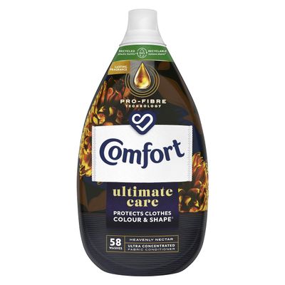 Comfort Ultimate Care Heavenly Nectar Ultra-Concentrated Fabric Conditioner bottle made of 100% recycled plastic* for complete clothes protection 870 ml (58 washes)