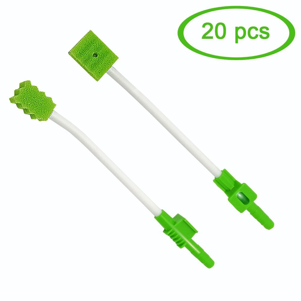 Suction Swab Suction Sponge Swab,untreated,Green Foam head,Single Using, Single Packed, 20 count