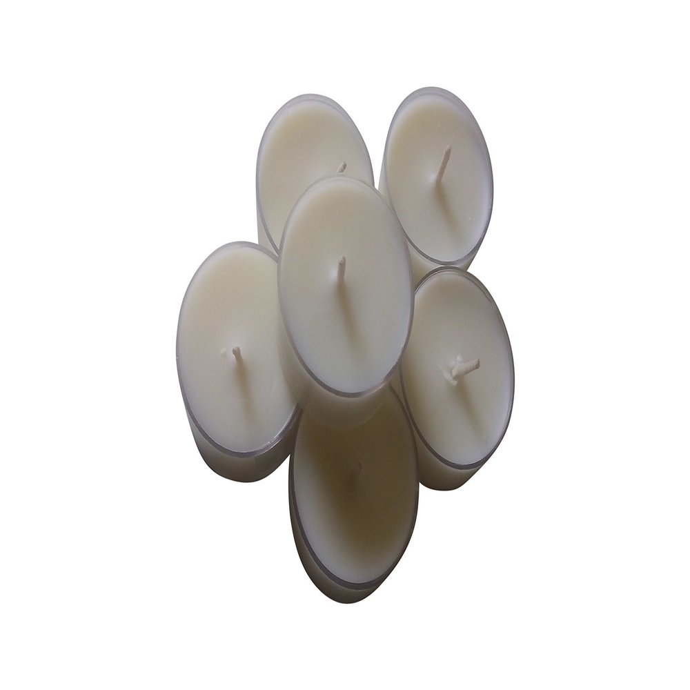 100% Pure organic Handmade Coconut Wax Tea light Dye free unscented candle pack of 50