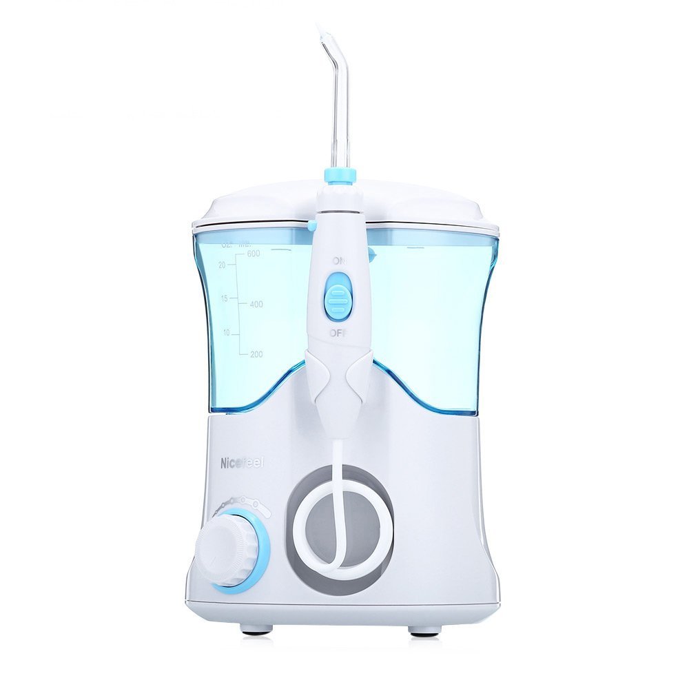 Amandy Water Flosser FC169 with 7 Multifunctional Tips 10 Pressure Adjustment 600ml Water Tank Capacity and 360 Rotating Noozle for Family