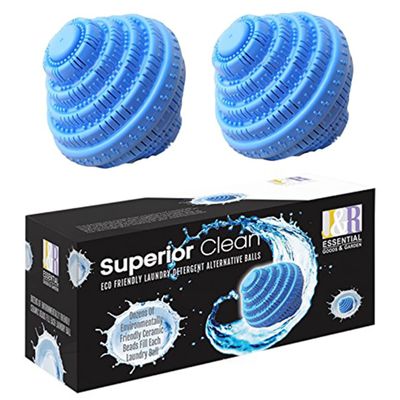 Eco Friendly and Chemical Free Washer Laundry Balls from All Natural Alternative Laundry Detergent For up to 1000 Washings Set of 2