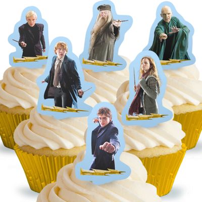 12 x PRE-CUT Harry Potter Stand Up Edible Cake Toppers