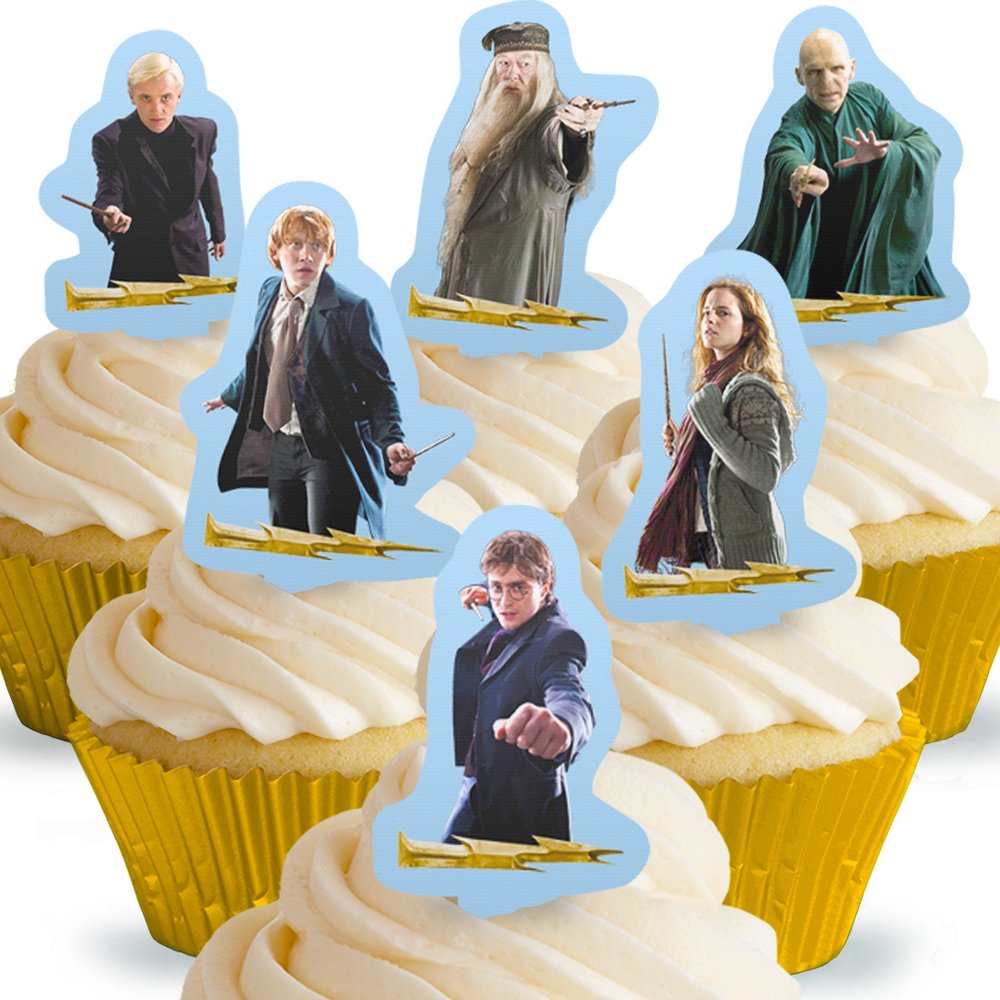 12 x PRE-CUT Harry Potter Stand Up Edible Cake Toppers