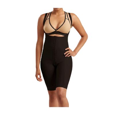 Marena Recovery Knee-Length Post Surgical Compression Girdle with High-Back - Black - XXL
