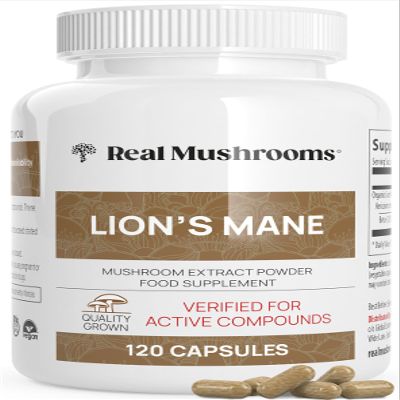 Lions Mane Brain and Focus Supplements - Mushroom Powder Extract Capsules - Non GMO and Gluten Free Supplement for Better Cognitive Health (120ct)