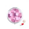 DIYthinker Fabric Flax Knit Purple Squaremosaic Travel Pocket Pill Case Medicine Drug Storage Box Dispenser Mirror Gift view 1