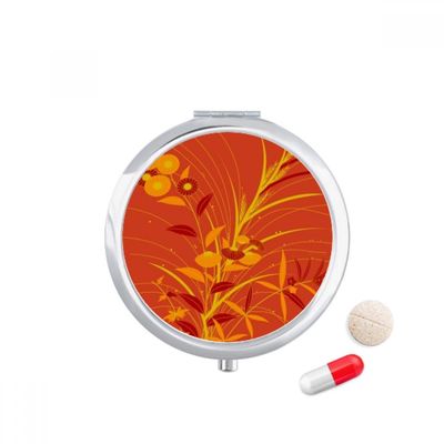 DIYthinker Painting Japanese Culture Gold Travel Pocket Pill Case Medicine Drug Storage Box Dispenser Mirror Gift
