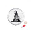 DIYthinker Ink Effect Wizard Hat Halloween Witch Travel Pocket Pill Case Medicine Drug Storage Box Dispenser Mirror Gift view 1
