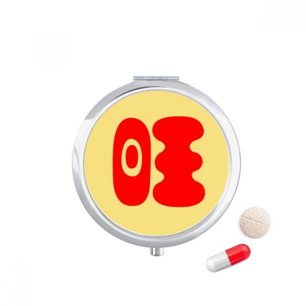 DIYthinker 2018 New Year of Dog Chinese Wish Words Travel Pocket Pill Case Medicine Drug Storage Box Dispenser Mirror Gift