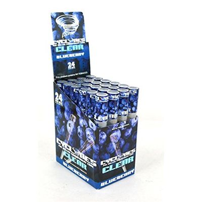 5 x CYCLONES CLEAR PRE ROLLED TRANSPARENT CONES IN VARIOUS FLAVOURS SOLD BY LOMILA (Blueberry)