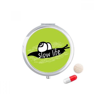 DIYthinker Black Animal Snail Silhouette Natural Travel Pocket Pill Case Medicine Drug Storage Box Dispenser Mirror Gift