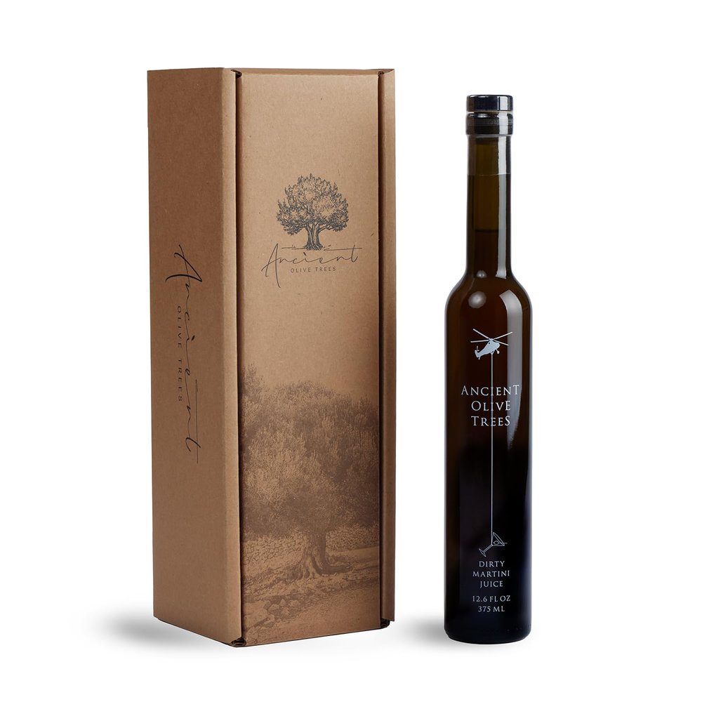 ANCIENT OLIVE TREES - Olive Juice for Dirty Martinis | Olive Brine Prefect for Martini, Vermouth, and Dirty Sue | 12.6 FL. OZ. | 1 CT