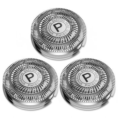 Phisco RMS8112 Compatible Replacement Shaver Heads | Triple Precision Rotary Blades, 15 Sharp Angle, High-Density Stainless Steel Foil
