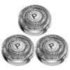 Phisco RMS8112 Compatible Replacement Shaver Heads | Triple Precision Rotary Blades, 15 Sharp Angle, High-Density Stainless Steel Foil view 1