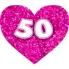 12 Edible "Fabulous at 50!" Design Cake Decorations, Plus 12 Smaller Pink "50" Hearts! view 4