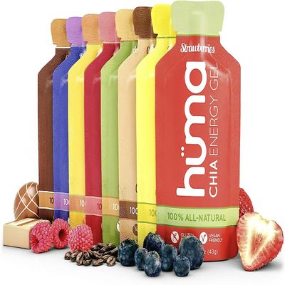 Huma Chia Energy Gel, Variety 24-Pack - Stomach Friendly, Real Food Energy Gels