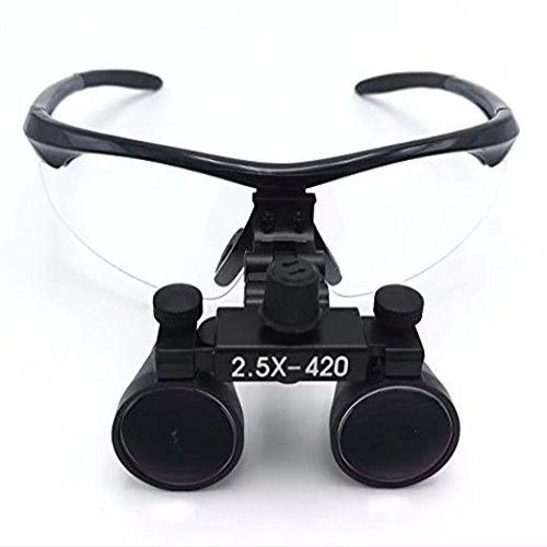 MKDental The Fashion 2.5X -420MM Antifog Magnifier Medical Surgical Binocular Loupes DY-101(Black)