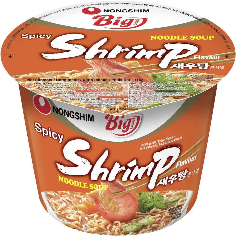 NONGSHIM Instant Noodles Big Bowl Shrimp Multipack (16 x 115 g)