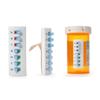TAKE-N-SLIDE Peel and Stick Reusable for 12+Refills, Pill/Medication/Vitamin/Pet Med Tracker& Reminder, Attach to Your Bottle, Organizer-Free, CurvedBack (White, 5-Pack) view 2