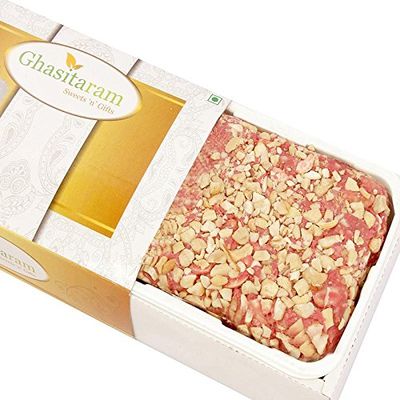 Ghasitaram Gifts Valentines Gift for Girlfriend/Boyfriend/Husband and Wife - Valentine Sweets - Roasted Cashew Strawberry Cake