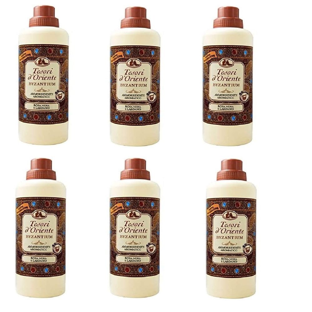 6x Tesori d'Oriente Fabric Clothes Softener Black Rose & Labdanum Scent 750ml