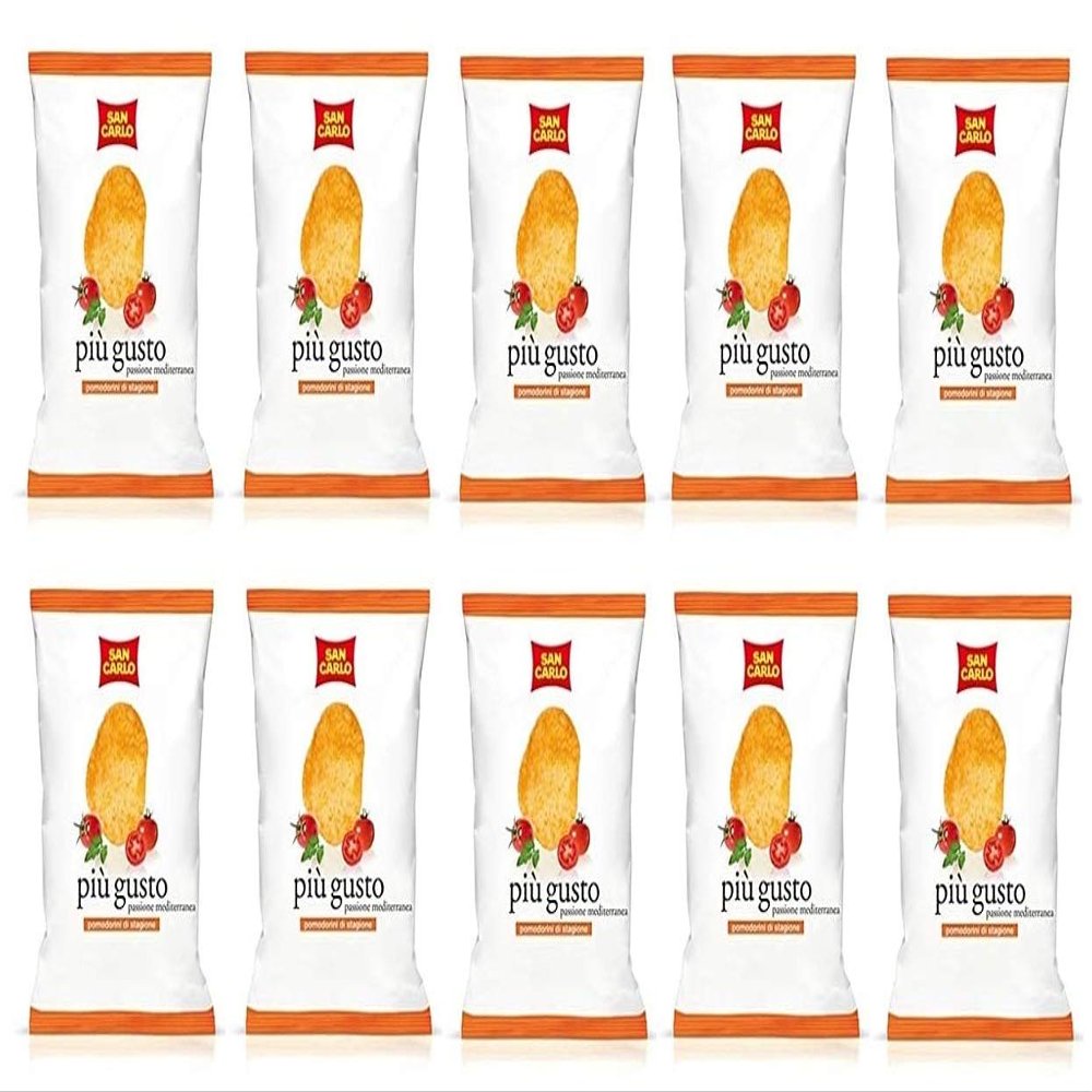10x San Carlo pi Gusto Passione Mediterranea Chips Potato Chips Salted 50 g