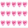 15 Precut Valentines Day Pink Rose Heart Shaped Edible Wafer paper Cake Toppers Decorations view 2