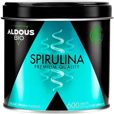 600 Organic SPIRULINA Tablets - 3000mg per Daily Dose - Satiating, Detox, 100% Natural Energy Tablets - Spirulina Powder, Immune System Booster - Rich in Protein, Vitamins - Plastic Free, Made in EU
