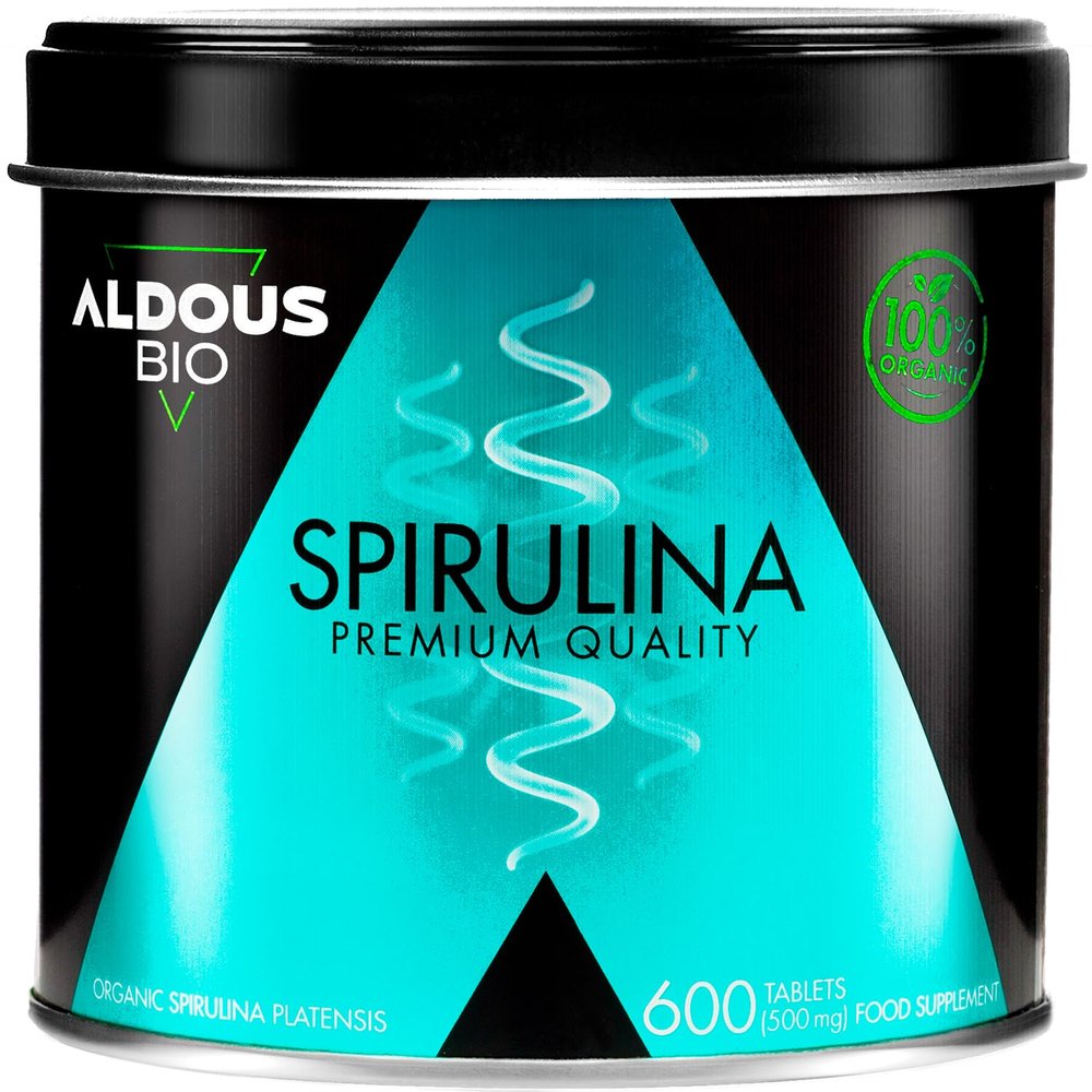 600 Organic SPIRULINA Tablets - 3000mg per Daily Dose - Satiating, Detox, 100% Natural Energy Tablets - Spirulina Powder, Immune System Booster - Rich in Protein, Vitamins - Plastic Free, Made in EU