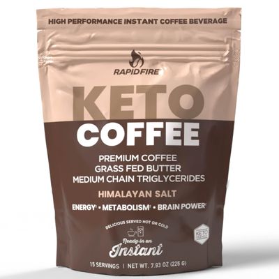 Rapid Fire Ketogenic Fair Trade Coffee Instant Mix, 7.93 oz. Bag (15 servings)